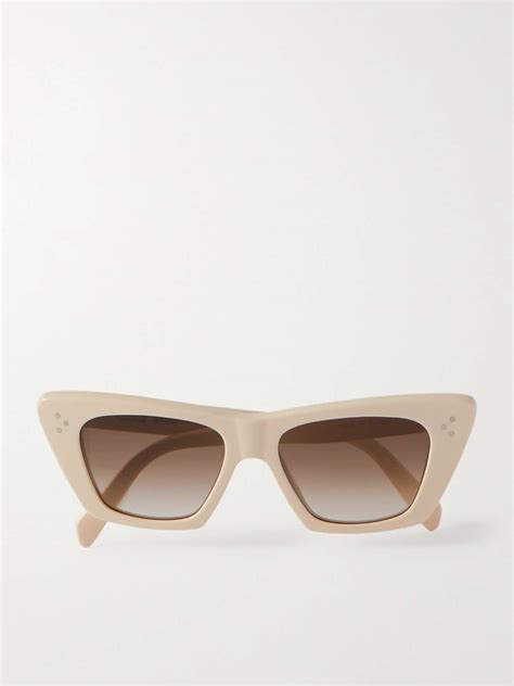 celine black cat eye sunglasses|Celine ivory cat eye sunglasses.